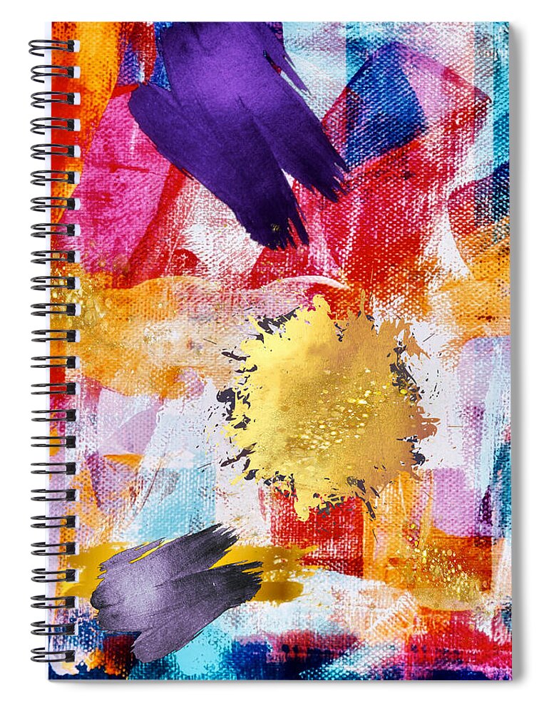 Abstract Art Spiral Notebook featuring the digital art Meteor by Canessa Thomas