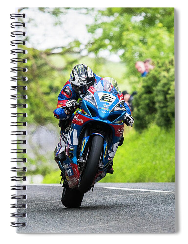 Barregarrow Spiral Notebook featuring the photograph Michael Dunlop TT 2017 by Tony Goldsmith