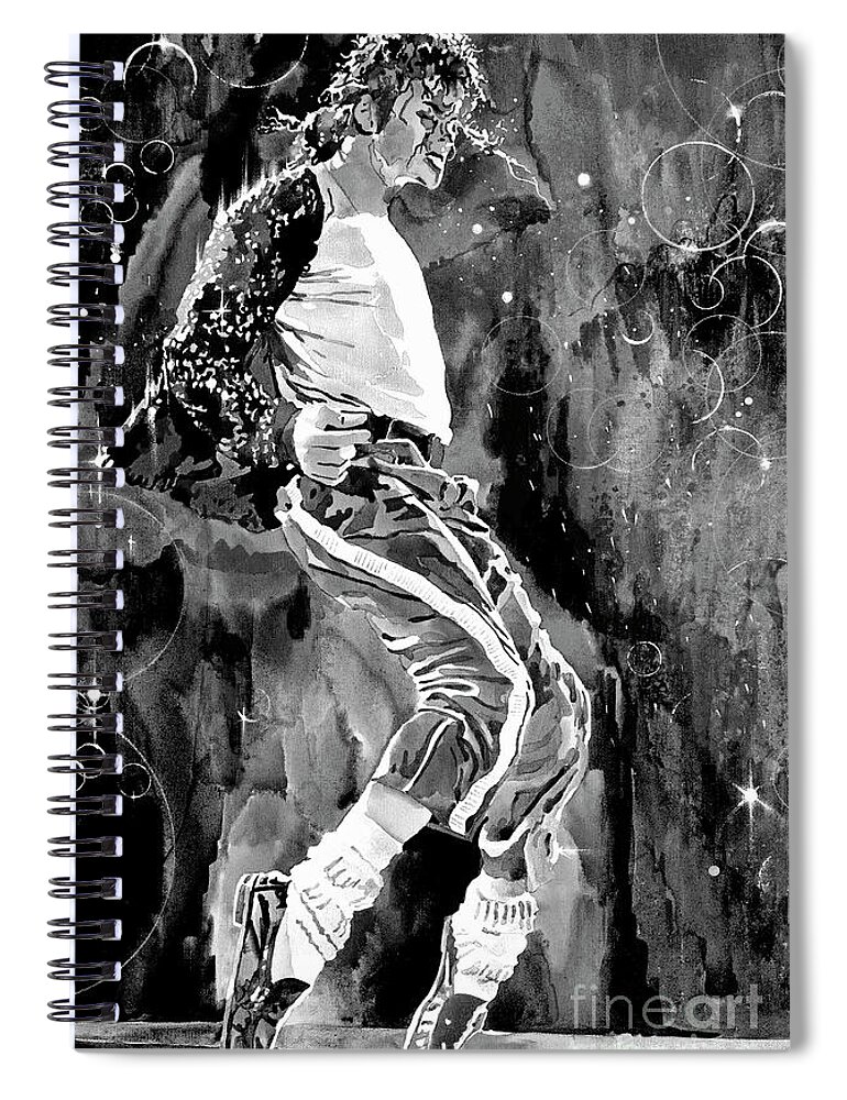 Michael Jackson Spiral Notebook featuring the painting Michael Jackson Step by David Lloyd Glover