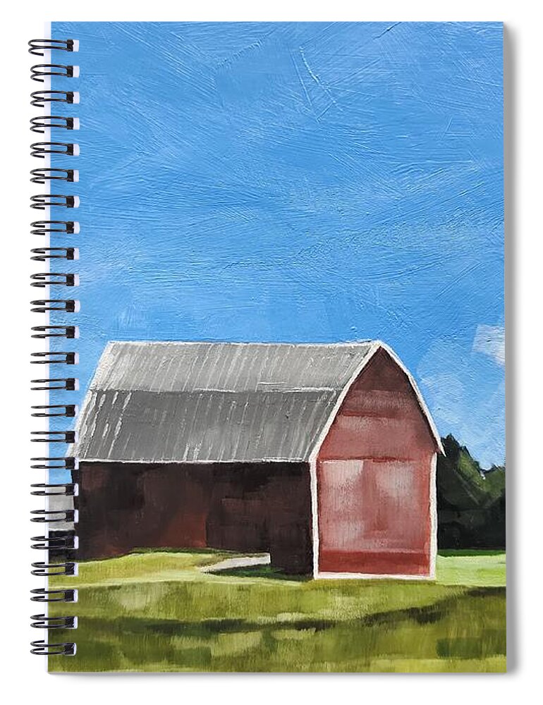 Michigan Spiral Notebook featuring the painting Michigan Centennial Farm Barn by Lisa Dionne