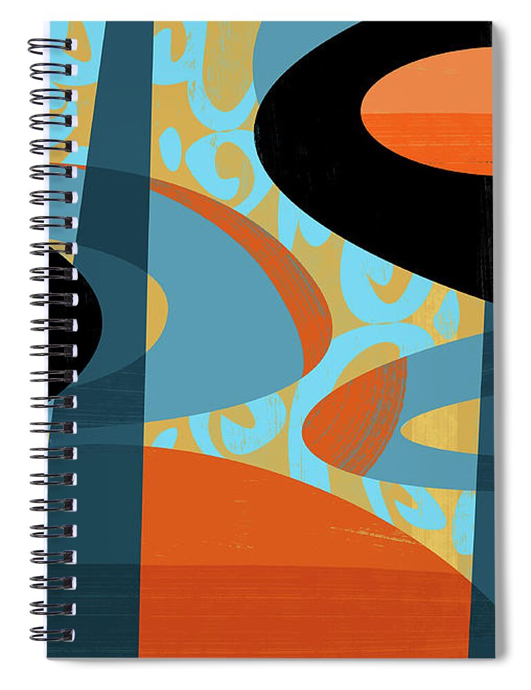 Abstract Spiral Notebook featuring the digital art Micro Movement by Alan Bodner