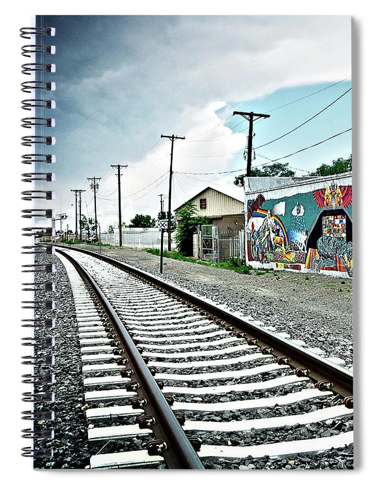 Train Tracks Spiral Notebook featuring the photograph Mid-day Train by Carmen Kern