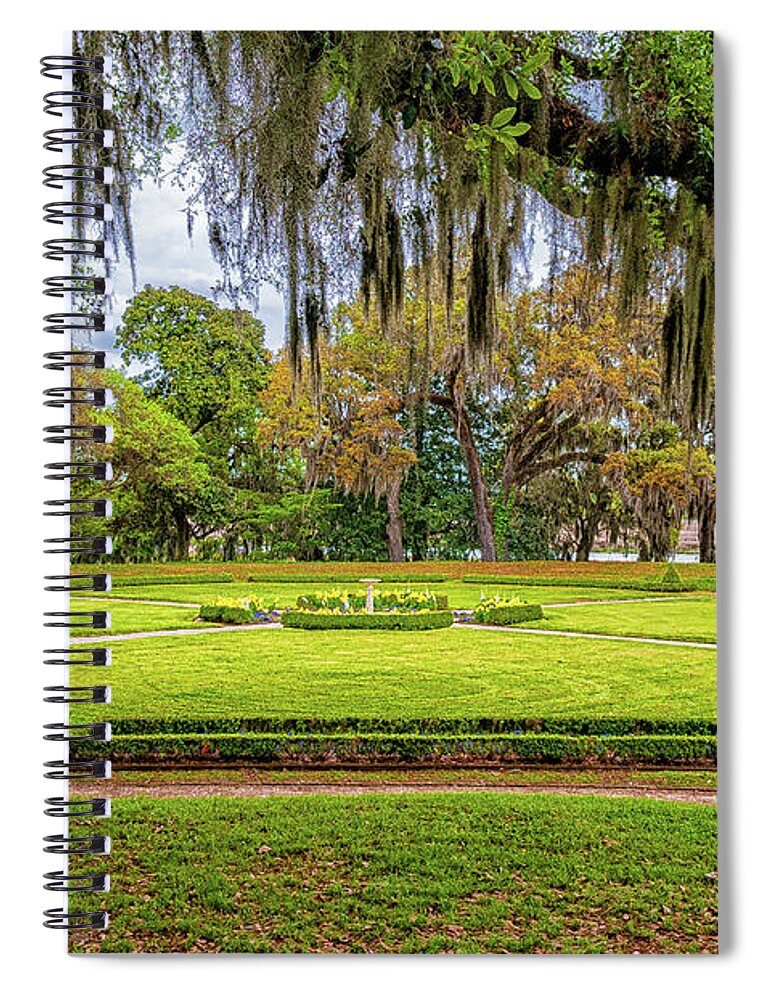 Middleton Ok Tree Spiral Notebook featuring the photograph Middleton Plantation Landscape by Louis Dallara