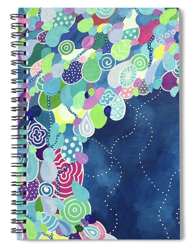 Pattern Art Spiral Notebook featuring the painting Midnight by Beth Ann Scott