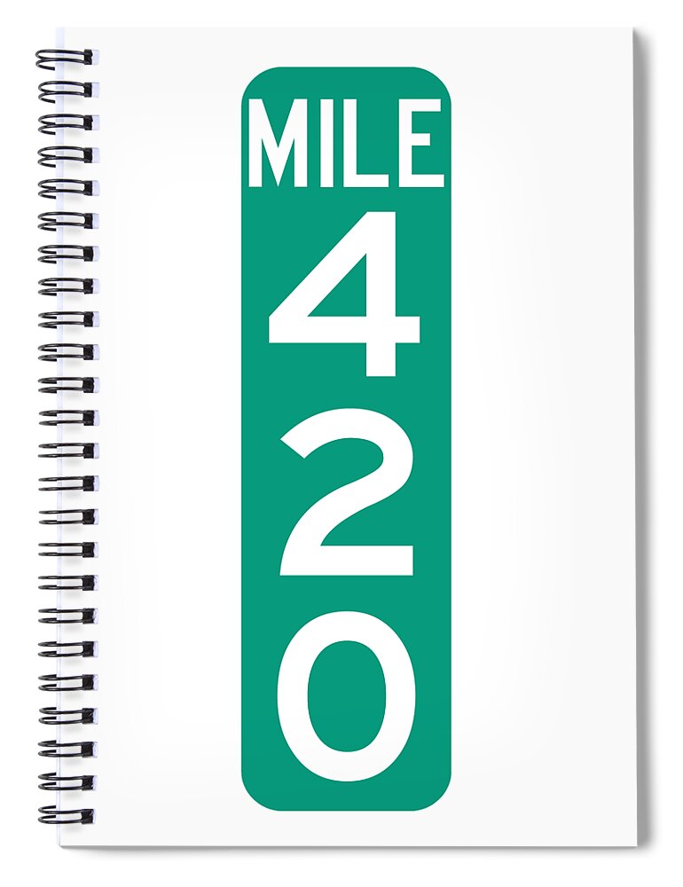 Mile Markers Spiral Notebook featuring the digital art Mile 420 by Angie Tirado