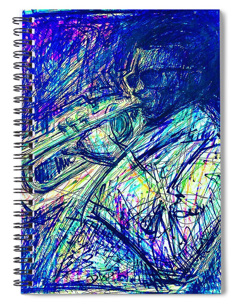  Spiral Notebook featuring the mixed media Miles by David Weinholtz