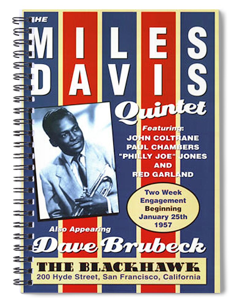 Miles Davis Spiral Notebook featuring the photograph Miles Davis Quintet by Imagery-at- Work