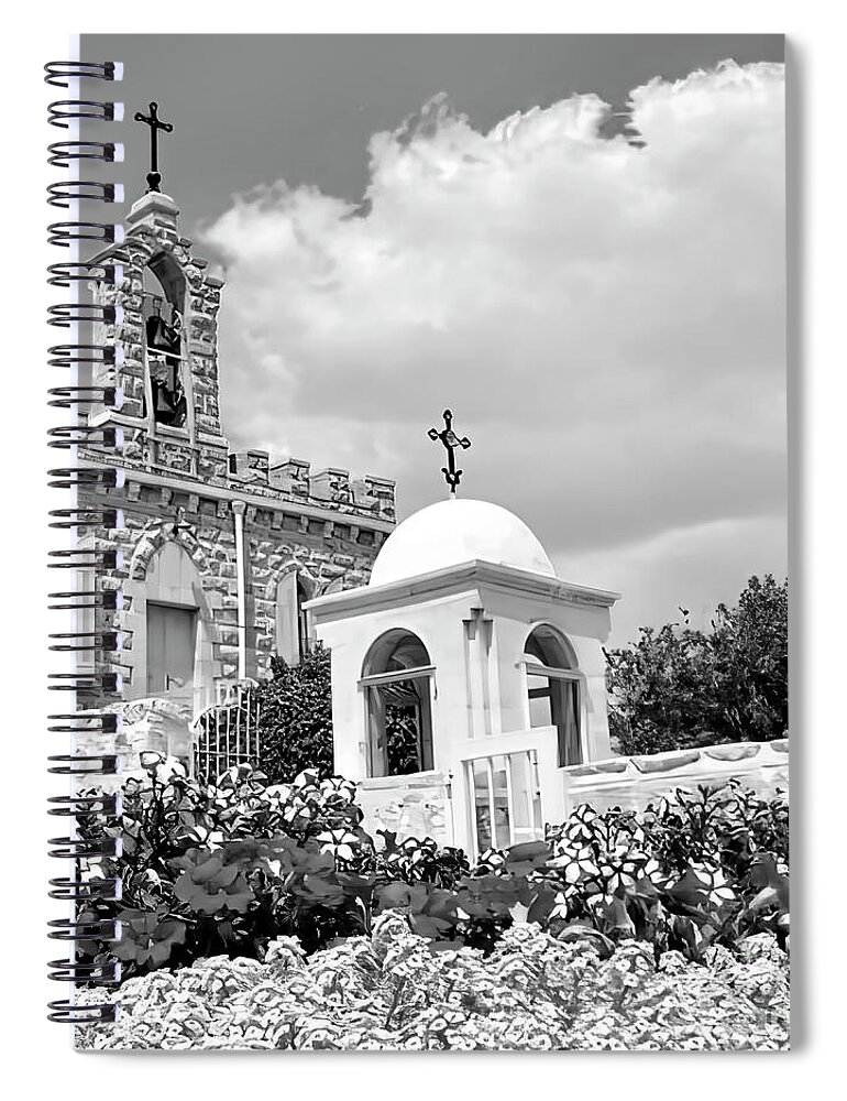 Milk Spiral Notebook featuring the photograph Milk Grotto Crosses by Munir Alawi