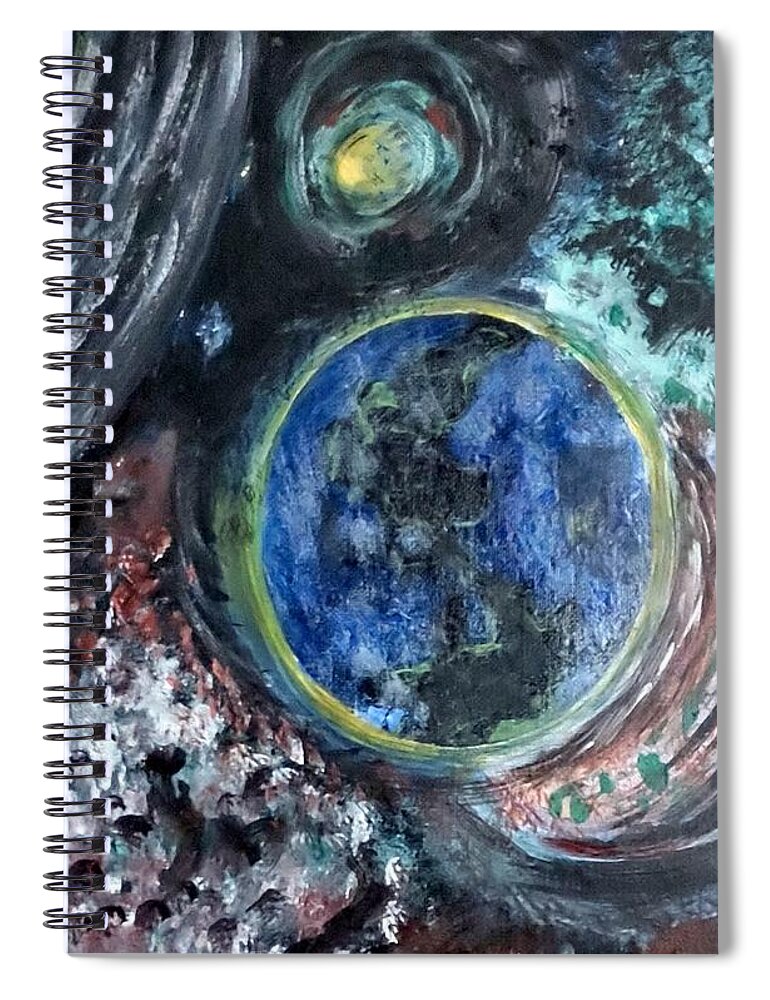 Milk Way Spiral Notebook featuring the painting Milky Way Galaxy by Suzanne Berthier
