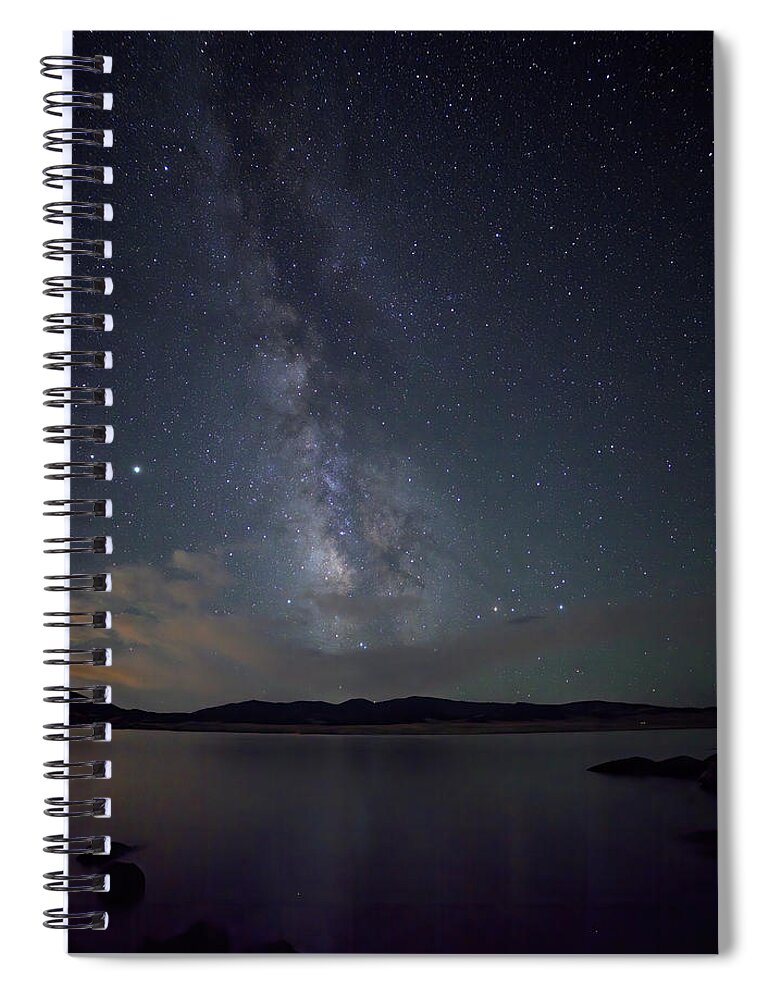 Milky Way Spiral Notebook featuring the photograph Milky Way Over 11 Mile by Bob Falcone