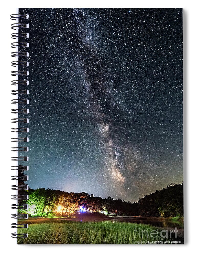Summertime Spiral Notebook featuring the photograph Milky Way Over Shore Hills by Patrick Fennell