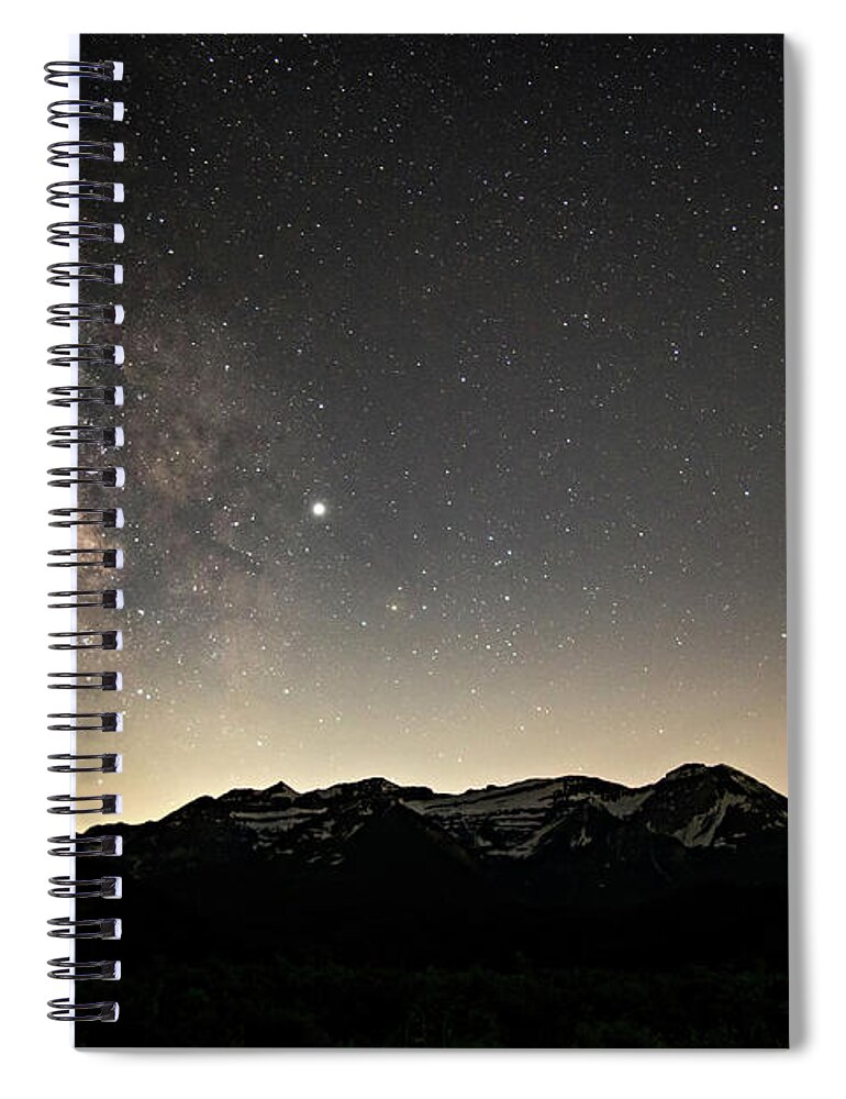 Timpanogos Mountain Spiral Notebook featuring the photograph Milky Way over Timpanogos by Wesley Aston