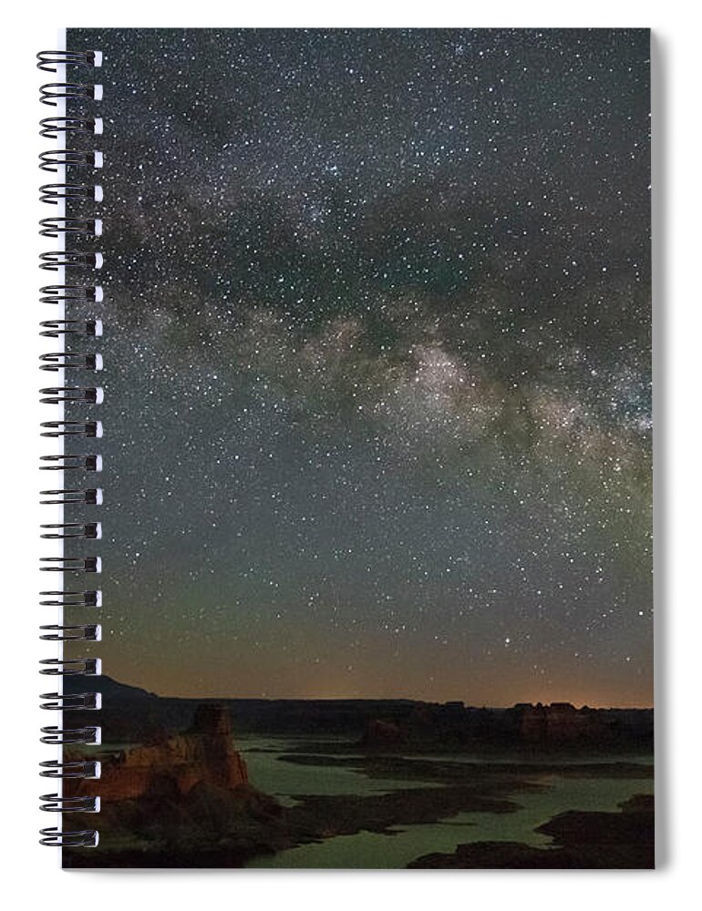 Alstrom Point Spiral Notebook featuring the photograph Milkyway over Alstrom Point by Keith Kapple