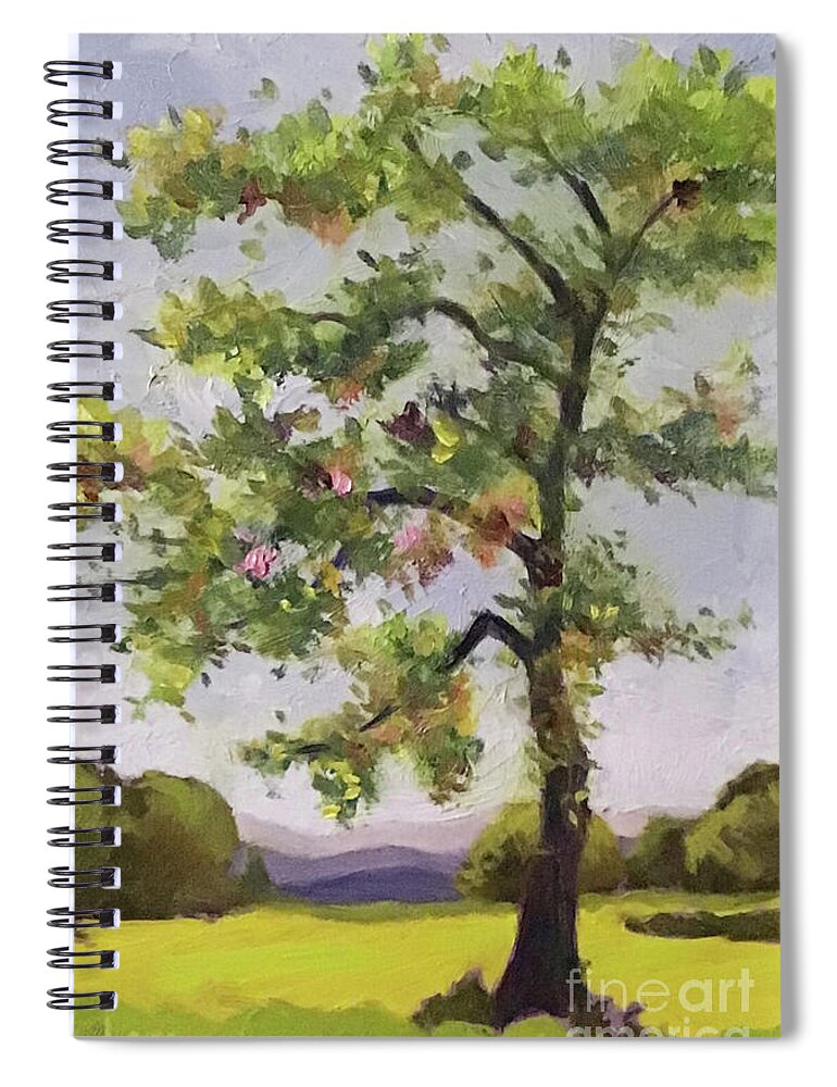 Tree Spiral Notebook featuring the painting Mills River Tree by Anne Marie Brown