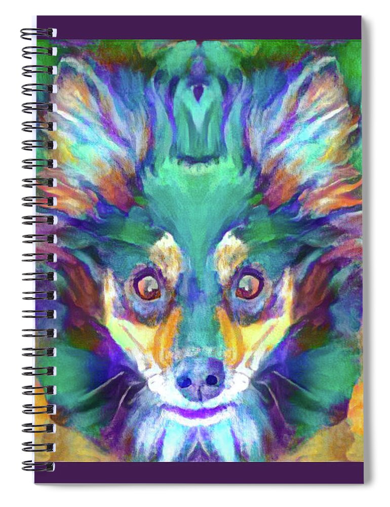 Chihuahua Painting Spiral Notebook featuring the digital art Milo V3 Square by Artistic Mystic