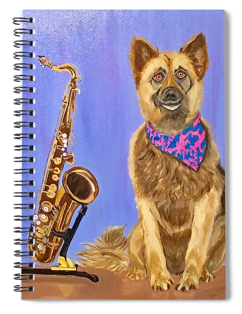  Spiral Notebook featuring the painting Mimi and me by Bill Manson