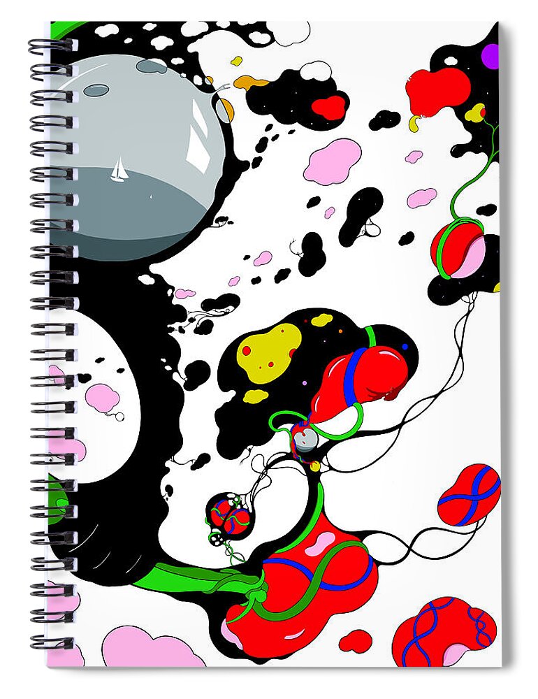 Turth Spiral Notebook featuring the digital art Mind Funk by Craig Tilley