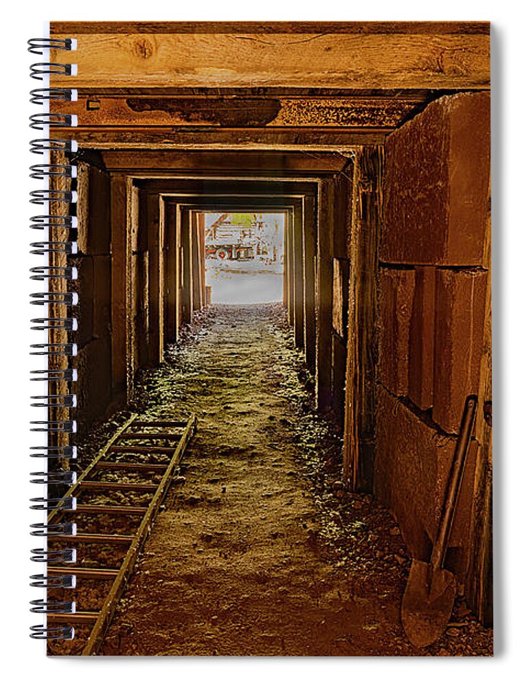  Spiral Notebook featuring the photograph Mine Shaft by Al Judge