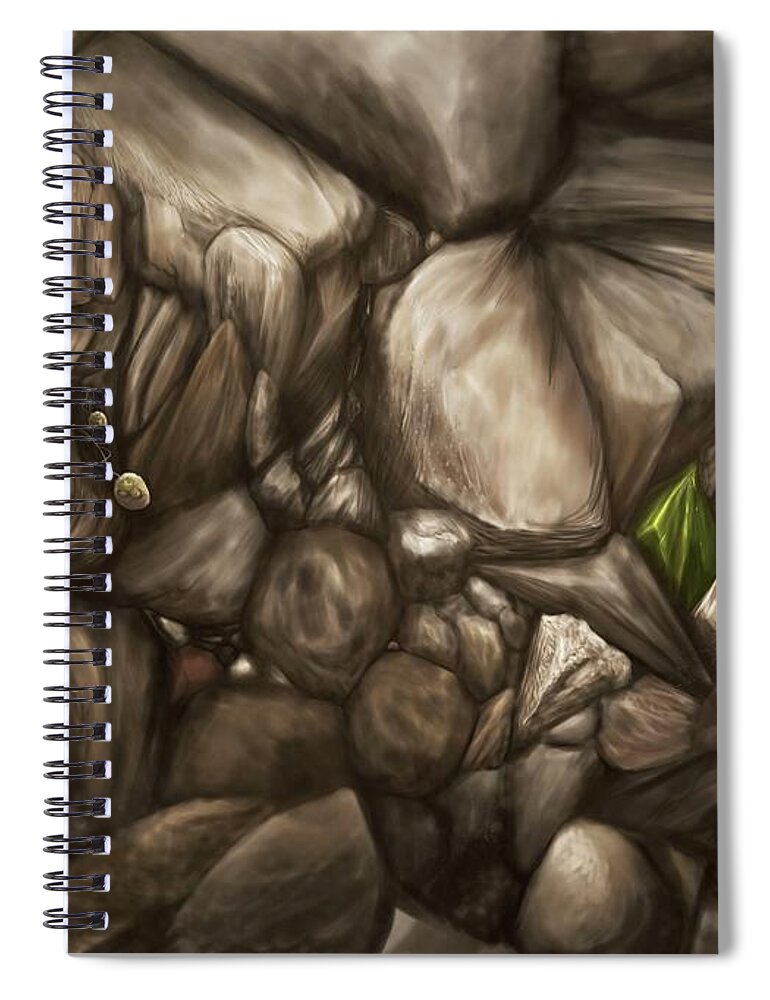 Protozoa Spiral Notebook featuring the digital art Mineral soil by Kate Solbakk