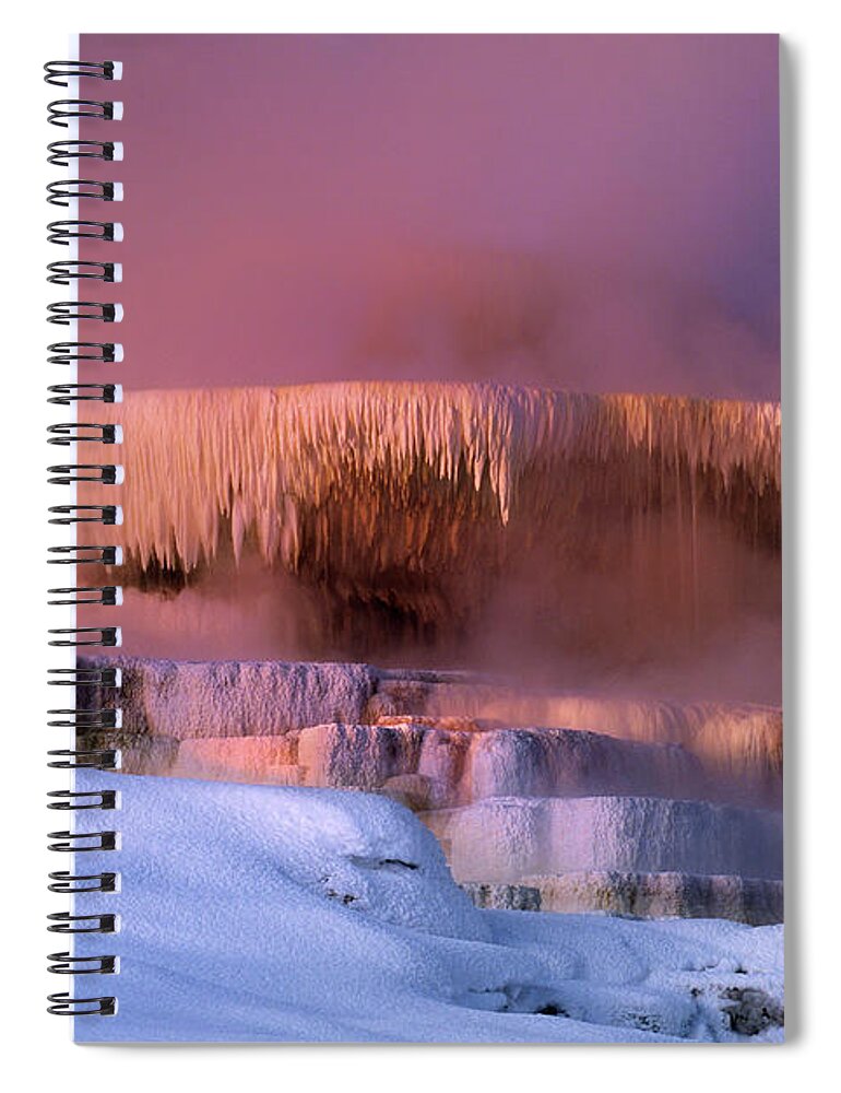 Dave Welling Spiral Notebook featuring the photograph Minerva Springs Yellowstone National Park Wyoming by Dave Welling