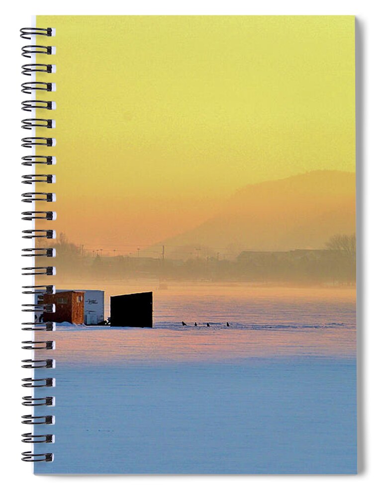 Ice Fishing Spiral Notebook featuring the photograph Minnesota Sunrise by Susie Loechler