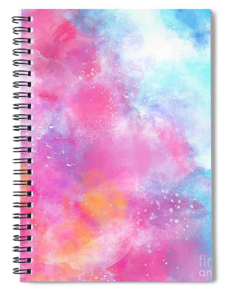 Watercolor Spiral Notebook featuring the digital art Mirasu - Artistic Colorful Abstract Blue Purple Bright Watercolor Painting Digital Art by Sambel Pedes