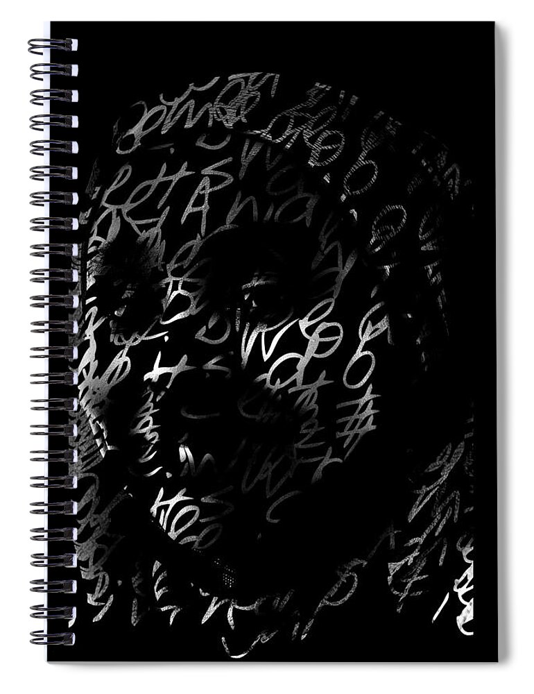 Portrait Spiral Notebook featuring the digital art Miriam by Jerald Blackstock