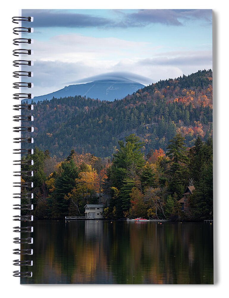 Lake Placid Spiral Notebook featuring the photograph Mirror Lake with Whiteface Mountain by Dave Niedbala