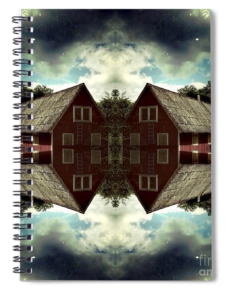 Photograph Spiral Notebook featuring the digital art Mirror, Mirror... Haunted House by Alexandra Vusir