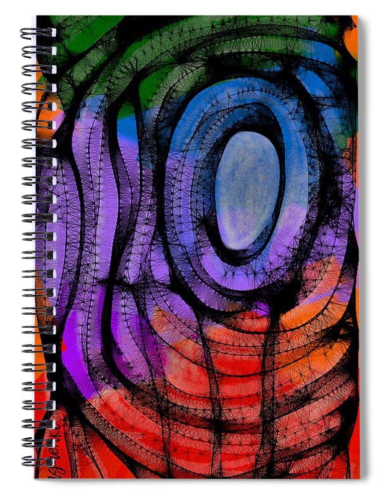 Mirror Spiral Notebook featuring the digital art Mirror of existence by Ljev Rjadcenko