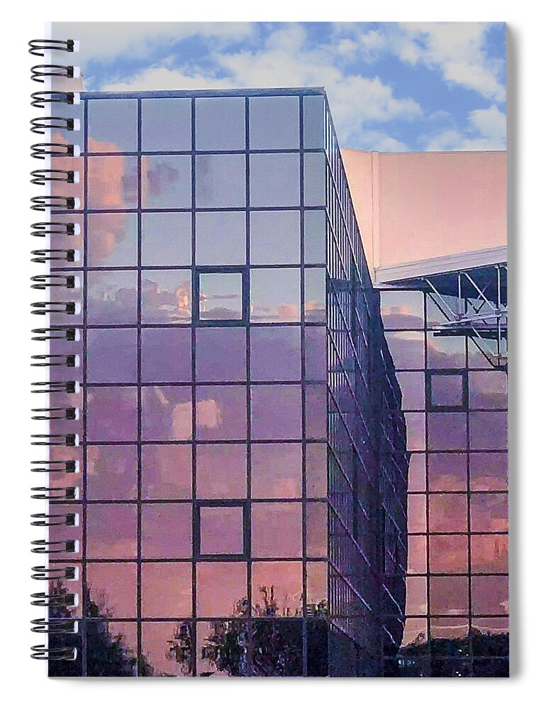 Clouds Spiral Notebook featuring the photograph Mirrored Windows by Grey Coopre