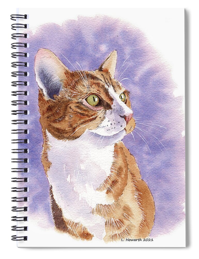 Cat Spiral Notebook featuring the painting Mischief Maker by Louise Howarth