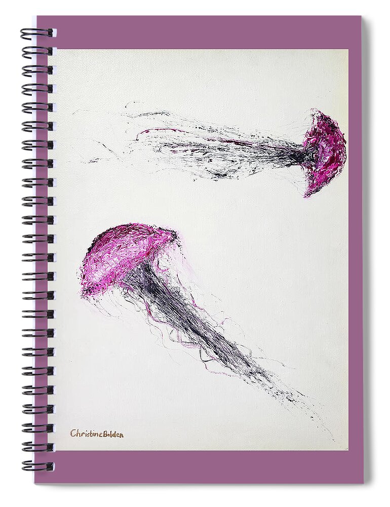 Abstract Spiral Notebook featuring the painting Misdirection by Christine Bolden