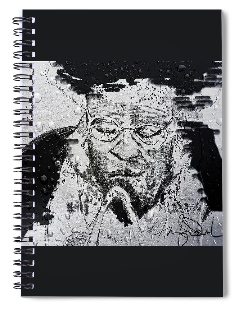  Spiral Notebook featuring the mixed media Miss Jane by Angie ONeal
