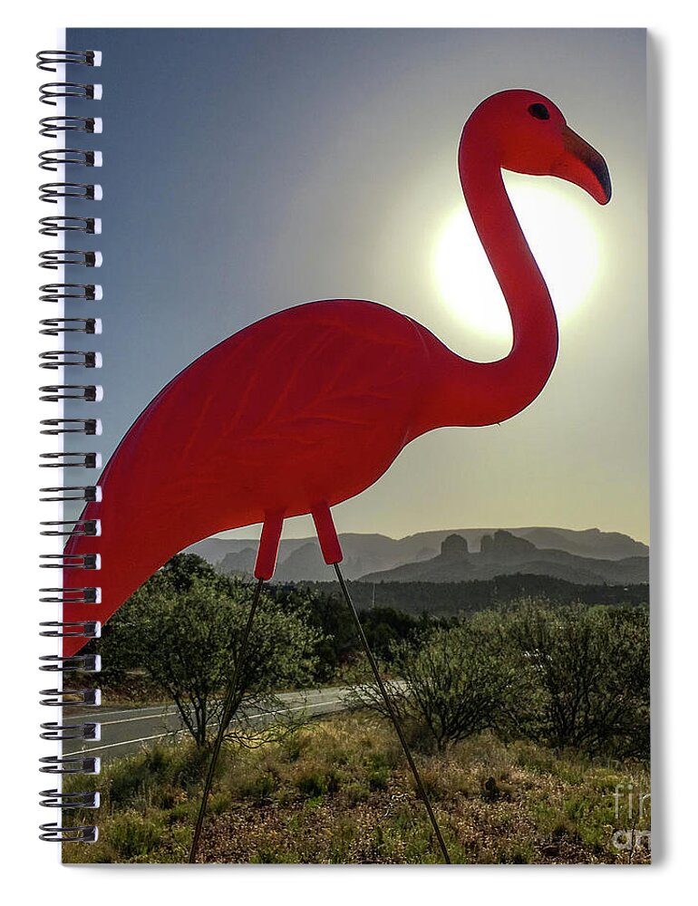 Missi At Sunrise Over The Red Rock Loop Road Spiral Notebook featuring the photograph Missi at sunrise over the Red Rock Loop Road, Sedona Arizona by Garry McMichael