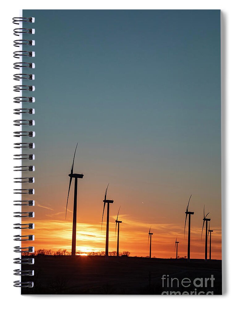 Wind Spiral Notebook featuring the photograph Missouri Wind Turbines by Jim West