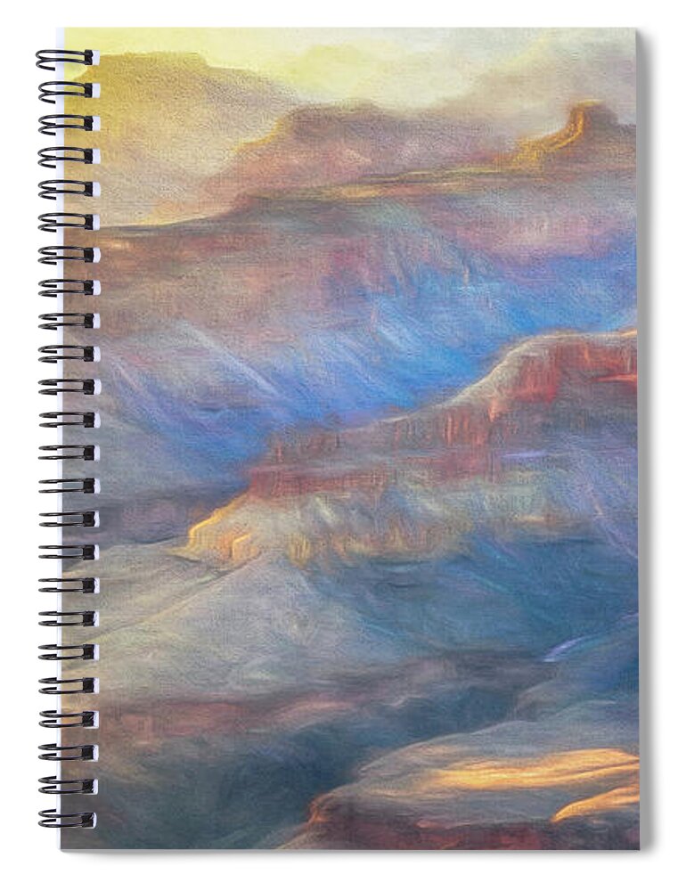 Grand Canyon Arizona Sunset Spiral Notebook featuring the photograph Misty Sunset Shadows by Kevin Lane