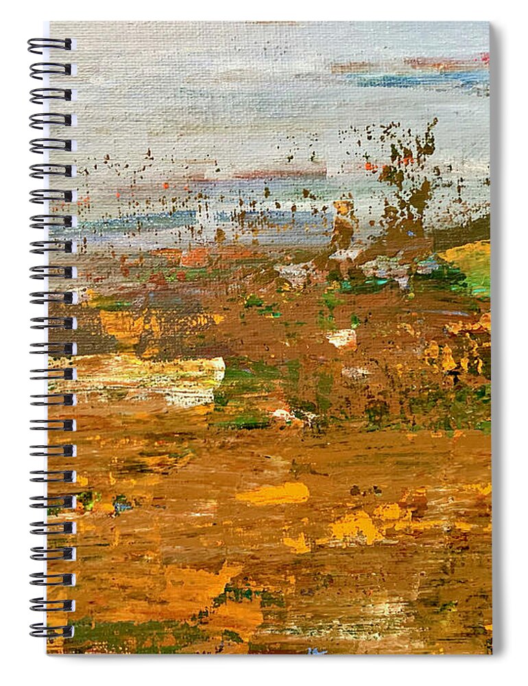 Landscape Spiral Notebook featuring the painting Misty Meadow by Teresa Moerer