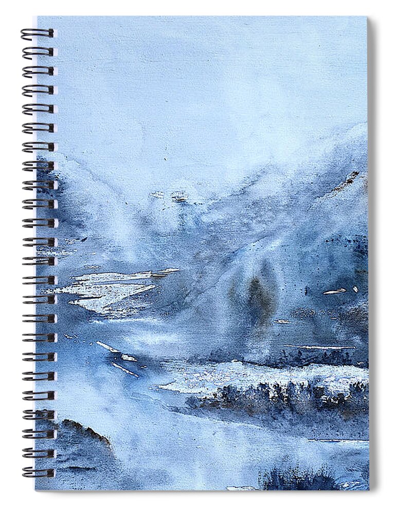 Mountains Spiral Notebook featuring the painting Misty Mountains No. 1 by Wendy Keeney-Kennicutt