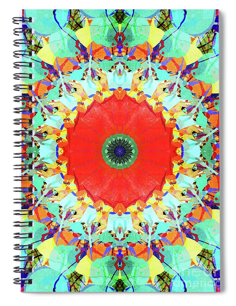 Mixed Media Spiral Notebook featuring the digital art Mixed Media Mandala 4 by Phil Perkins