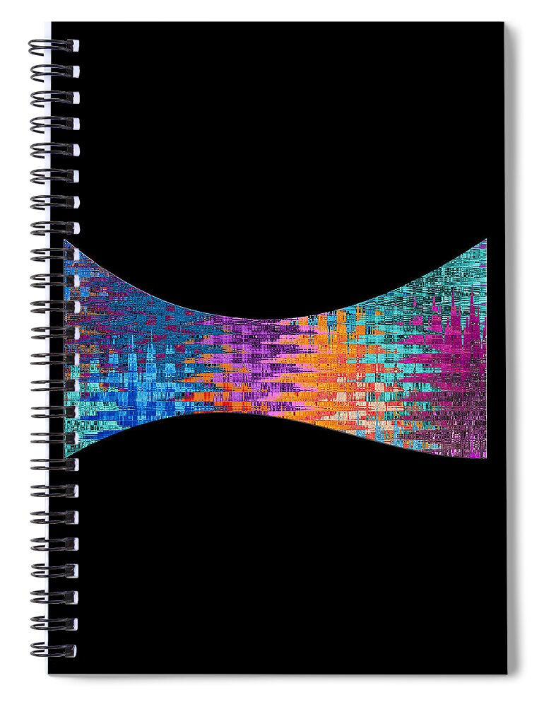 Abstract Spiral Notebook featuring the digital art Mod 60's - Bow Tie? by Ronald Mills