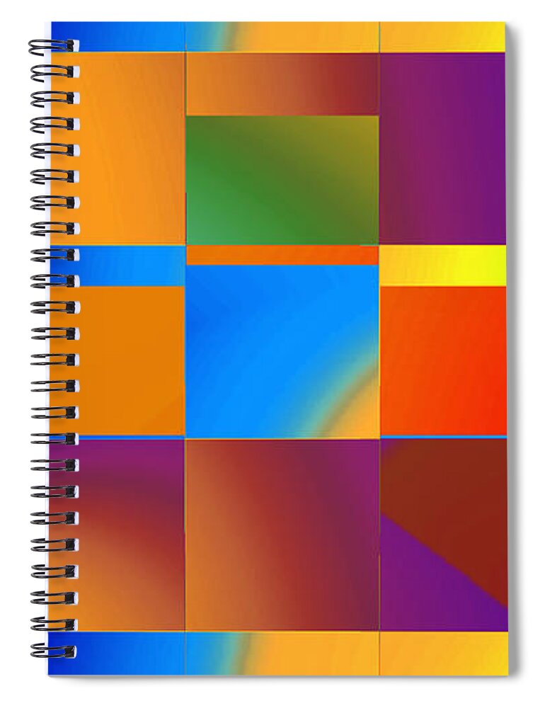 Abstract Spiral Notebook featuring the digital art Mod 60's Throwback - Pattern by Ronald Mills