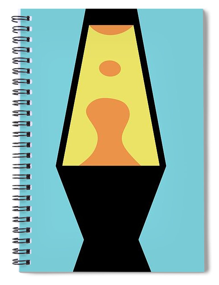 Mod Spiral Notebook featuring the digital art Mod Lava Lamp on Blue by Donna Mibus