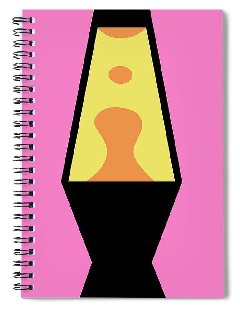 Mod Spiral Notebook featuring the digital art Mod Lava Lamp on Pink by Donna Mibus