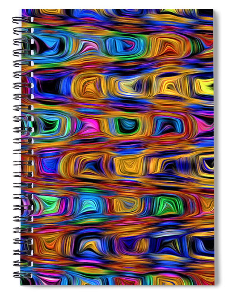Abstract Spiral Notebook featuring the digital art Mod Psychedelic Pattern - Abstract by Ronald Mills
