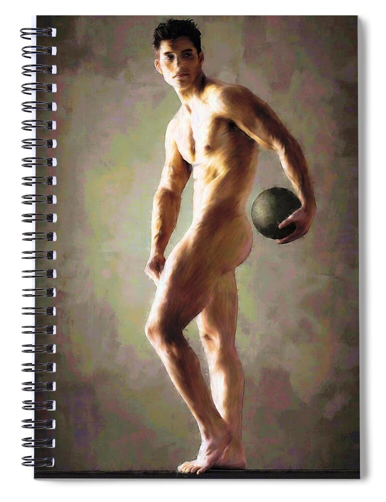 Modern Athlete Spiral Notebook featuring the painting Modern Athlete by Troy Caperton