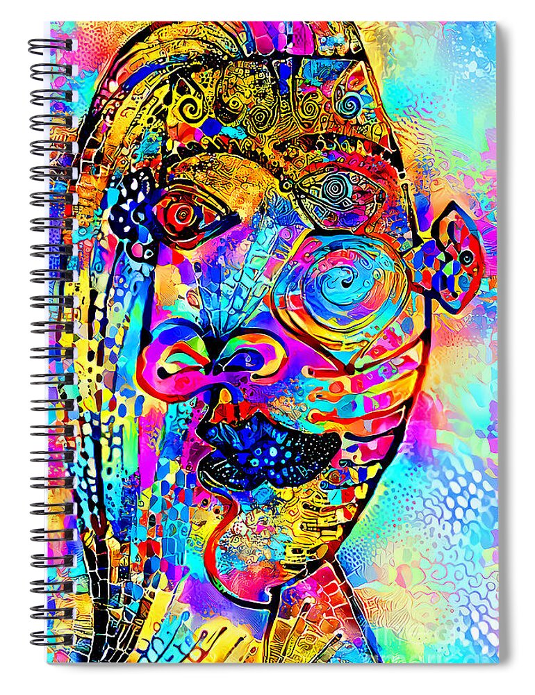 Wingsdomain Spiral Notebook featuring the photograph Modern Picasso Woman 20211010 by Wingsdomain Art and Photography