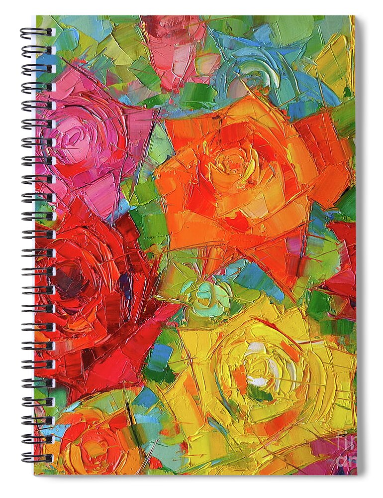 Rose Spiral Notebook featuring the painting Mon Amour La Rose by Mona Edulesco