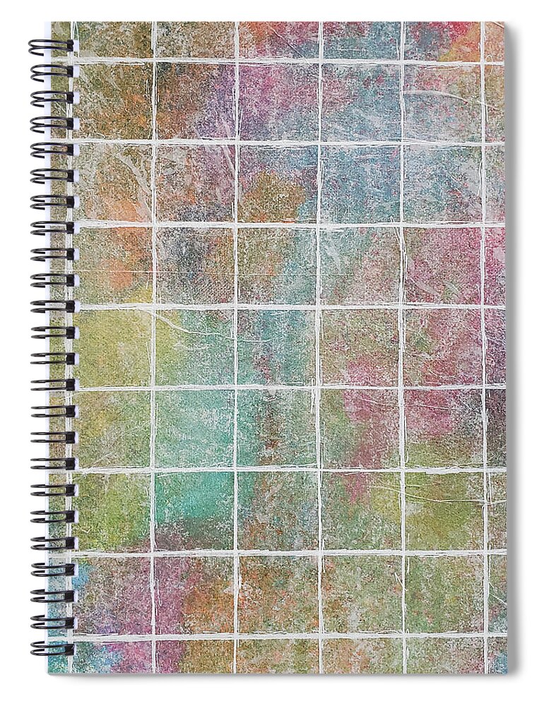 Monet's Garden Spiral Notebook featuring the mixed media MONET'S GARDEN SQUARED Pastel Abstract by Lynnie Lang