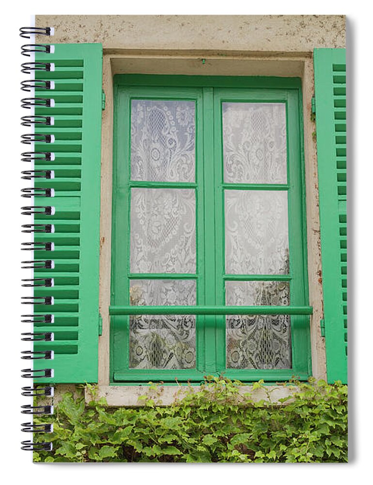 Monet Spiral Notebook featuring the photograph Monet's Window by Elaine Teague